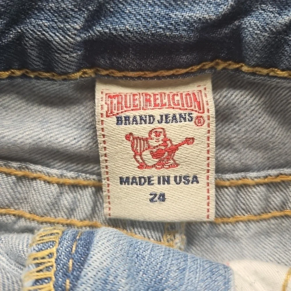 True Religion Skirt Womens 24 Abby Blue Denim Frayed See photos for Measurements